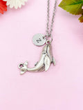 Blue Whale Charm Silver Necklace, N6229