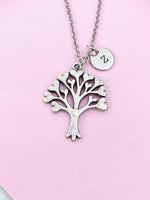 Tree with Heart leaf Charm Silver Necklace, N6233