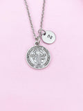 Saint Benedict Medal Charm Silver Necklace, N6234