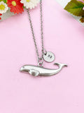 Blue Whale Charm Silver Necklace, N6236