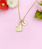 Penguin Mother and Baby Charm Gold Necklace, N6245