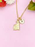 Penguin Mother and Baby Charm Gold Necklace, N6245