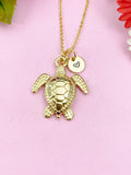 Turtle Charm Gold Necklace, Sea Turtle, N6252
