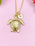 Turtle Charm Gold Necklace, Sea Turtle, N6252