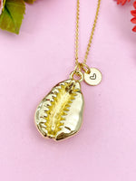 Cowrie Shell Charm Gold Necklace, Large Cowrie Shell, N6253