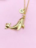 Blue Whale Charm Gold Necklace, N6254