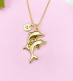 Dolphin Charm Gold Necklace, N6256