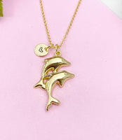 Dolphin Charm Gold Necklace, N6256