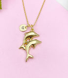Dolphin Charm Gold Necklace, N6256