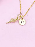 Conch Charm Gold Necklace, Sea Shell,  N6257