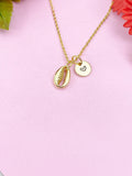 Cowrie Shell Charm Gold Necklace, Sea Shell, N6258