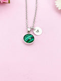 Malachite Charm Necklace, Rose Gold Gold or Silver, Gemstone Jewelry, N3896