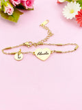 Silver Abuela Bracelet, Initial Heart, Grandmother Jewelry