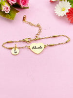 Gold Abuela Bracelet, Heart, Grandmother Bracelet, Grandmother Jewelry, Grandmother Gift, Silver Option, D575