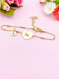 Gold Tia Bracelet, Heart, Aunt Bracelet, Aunt Jewelry, Aunt Gift, Silver Option, D576