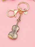 Violin Keychain, Personalized Initial Charm, Music Gift