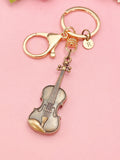 Rose Gold Red Copper Violin Keychain, Viola Charm, Cello Charm, Fiddle Charm Music Keychain, N5770R