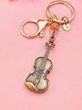 Violin Keychain, Personalized Initial Charm, Music Gift