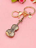Violin Keychain, Personalized Initial Charm, Music Gift