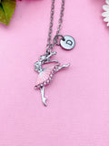 Ballet Charm Necklace, Initial Pendant, Dance Gift