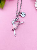 Ballet Charm Necklace, Initial Pendant, Dance Gift