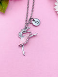 Ballet Charm Necklace, Initial Pendant, Dance Gift