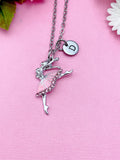 Ballet Charm Necklace, Initial Pendant, Dance Gift