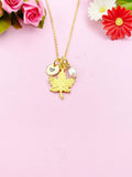 Gold Maple Leaf with Pearl Charm Necklace, N5142P