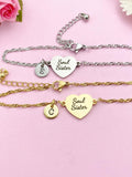 Gold or Silver Soul Sister Charm Bracelet, Tarnish Resistant, D291Z