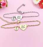Gold or Silver Soul Sister Charm Bracelet, Tarnish Resistant, D291Z