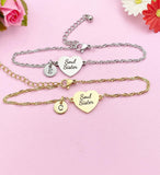 Gold or Silver Soul Sister Charm Bracelet, Tarnish Resistant, D291Z