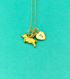 Pig Wing Charm Gold Necklace, Pig Fly, Silver Option, N1743G