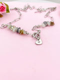 Labradorite Necklace, Silver Paperclip Toggle Clasps Necklace, Natural Labradorite Gemstone Jewelry, N6105S