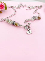 Labradorite Necklace, Silver Paperclip Toggle Clasps Necklace, Natural Labradorite Gemstone Jewelry, N6105S