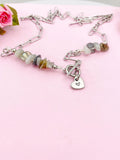 Labradorite Necklace, Silver Paperclip Toggle Clasps Necklace, Natural Labradorite Gemstone Jewelry, N6105S