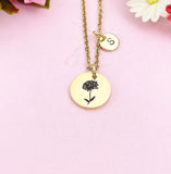 Chrysanthemum Flower Gold Charm Necklace, N3835