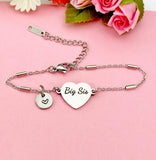 Big Sis Bracelet, Heart, Big Sister Middle Sister Little Sister Bracelet, Sisters Jewelry, Sister Gift, D562S