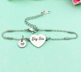 Big Sis Bracelet, Heart, Big Sister Middle Sister Little Sister Bracelet, Sisters Jewelry, Sister Gift, D562S