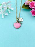 Gold Peach Charm Necklace, Pink Peach Foodie Fruit Jewelry Gift, N5859