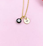 Evil Eye Gold Necklace, Black White Evil Eye, N6263B