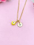 Evil Eye Gold Necklace, Yellow Evil Eye, N6263Y