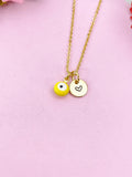 Evil Eye Gold Necklace, Yellow Evil Eye, N6263Y