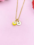 Evil Eye Gold Necklace, Yellow Evil Eye, N6263Y