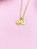 Evil Eye Gold Necklace, Yellow Evil Eye, N6263Y