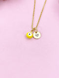 Evil Eye Gold Necklace, Yellow Evil Eye, N6263Y