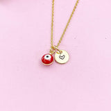 Evil Eye Gold Necklace, Red Evil Eye, N6263R