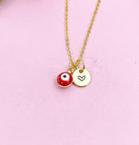Evil Eye Gold Necklace, Red Evil Eye, N6263R