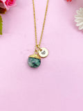Ruby in Zoisite Gold Necklace, Natural Ruby in Zoisite Gemstone Jewelry, N6264