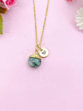 Ruby in Zoisite Gold Necklace, Natural Ruby in Zoisite Gemstone Jewelry, N6264