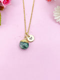 Ruby in Zoisite Gold Necklace, Natural Ruby in Zoisite Gemstone Jewelry, N6264